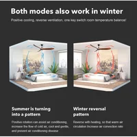 42 52 60 Inch Ceiling Fan Industrial Vintage ABS Ventilator No Light Remote Control Decorative Blower Retro Large Fans 2