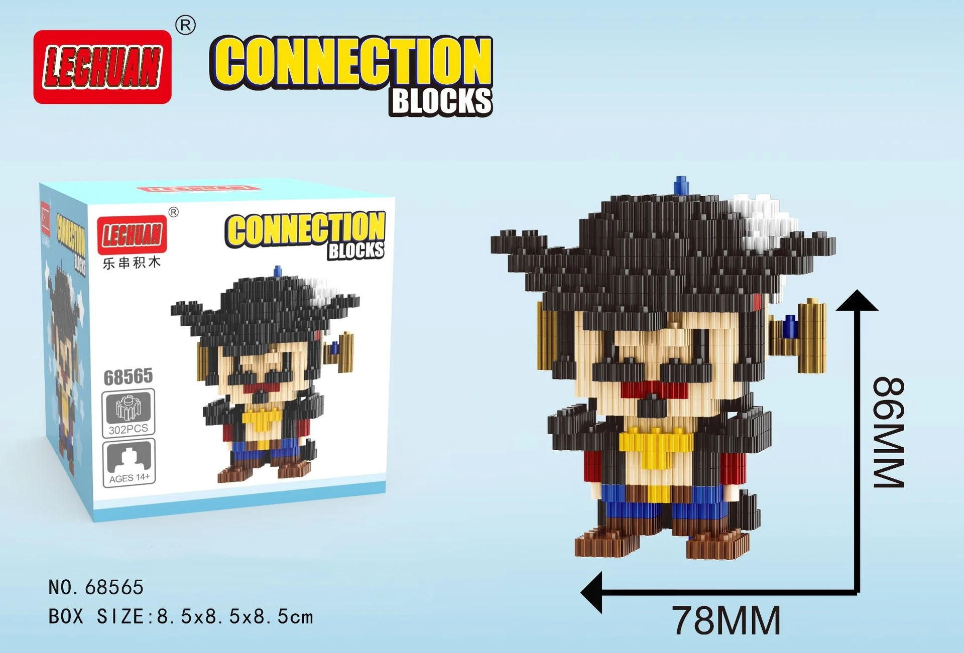 Bloques de construcción de microdiamantes Miniso Luffy Chopper, ladrillos 3D, ensamblaje DIY, juguetes educativos de modelado para niños