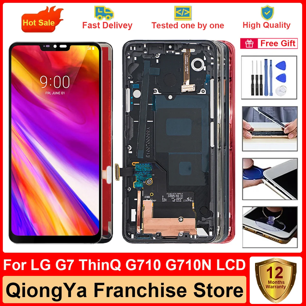 

6.1'' Original Tested g7 Display For LG G7 ThinQ G710 G710TM G710N G710EM G710PM G710VMP LCD and Touch Screen Digitizer Assembly