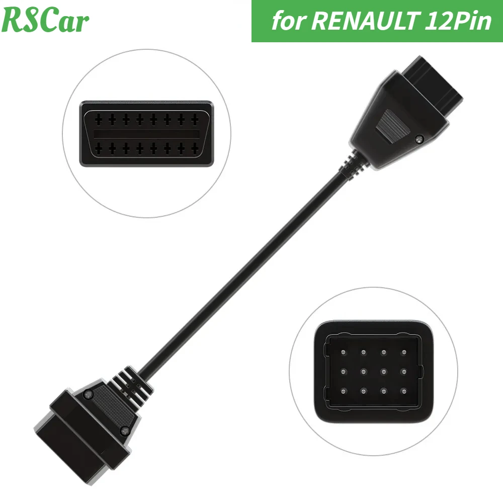 Nuovo Per Renault 12Pin Maschio A Obd Obd2 Obdii Dlc 16 Pin 16 Pin Femmina Per Renault 12Pin Cavo Femmina Connettore Adattatore Linea Obd2