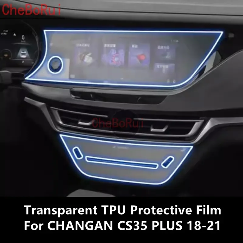 

For CHANGAN CS35 PLUS 18-21 Car Interior Center Console Transparent TPU Protective Film Anti-scratch Repair Film Accessories