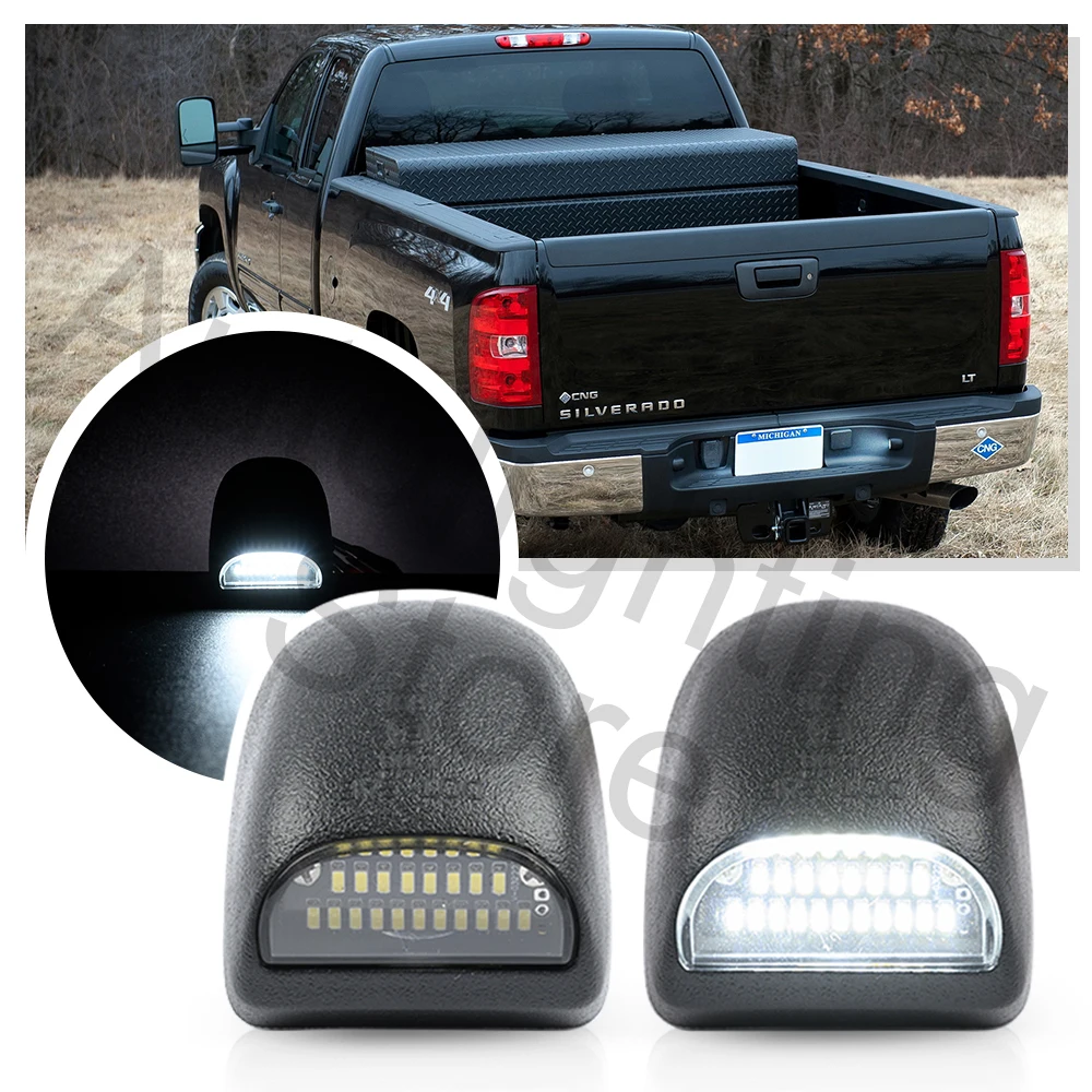 2Pcs White LED License Number Plate Light Lamp For Cadillac Escalade