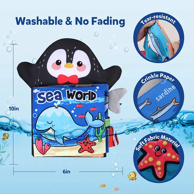 Baby Soft Cloth Book for Newborns 0 12 Months 3D Quiet Books Montessori Hand Puppet Educational Toy for 1 Year Old Boy Kids Gift 3