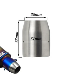 Universal Motorcycle Exhaust Muffler Adapter Connector Tube, 51mm - 38mm (A 51mm)