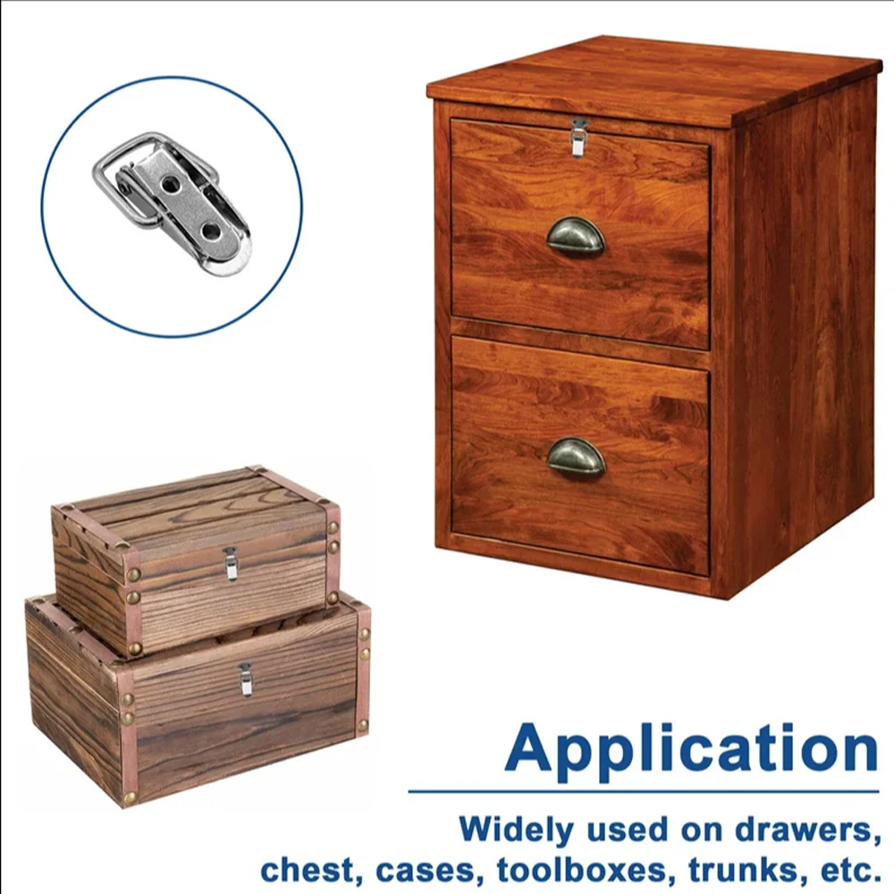 Description Picture 4 of itemMini Stainless Steel Cabinet Boxes Spring Loaded Latch Catch Toggle Clamp Hasp Lock For Chest Box Gift Suitcase Case Snap Lock