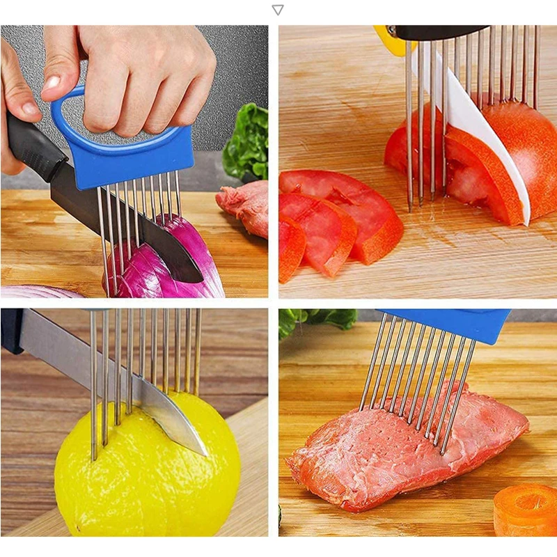 New Kitchen Gadgets Onion Slicer Tomato Vegetables Safe Fork vegetables  Slicing Cutting Tools household items kitchen