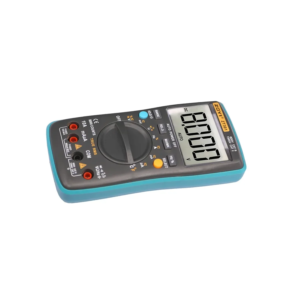 ZOYI ZT301 ZT302 ZT303 Digital Multimeter 8000 counts True-RMS Back light AC DC Voltage Ammeter Current Ohm Auto/Manual