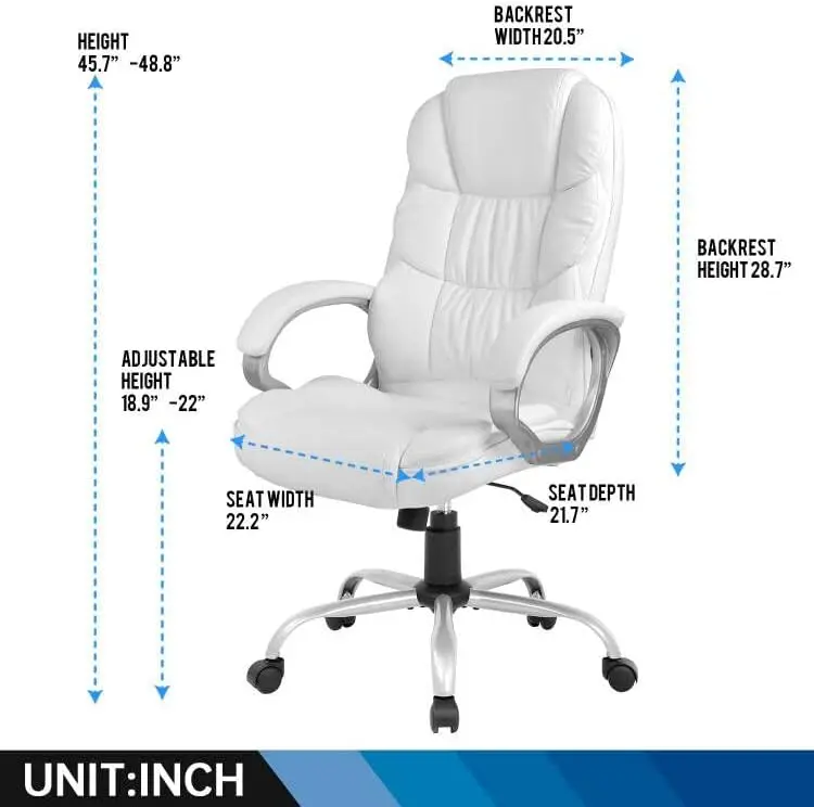 Office Chair Computer High Back Adjustable Ergonomic Desk Chair Executive PU Leather Swivel Task Chair