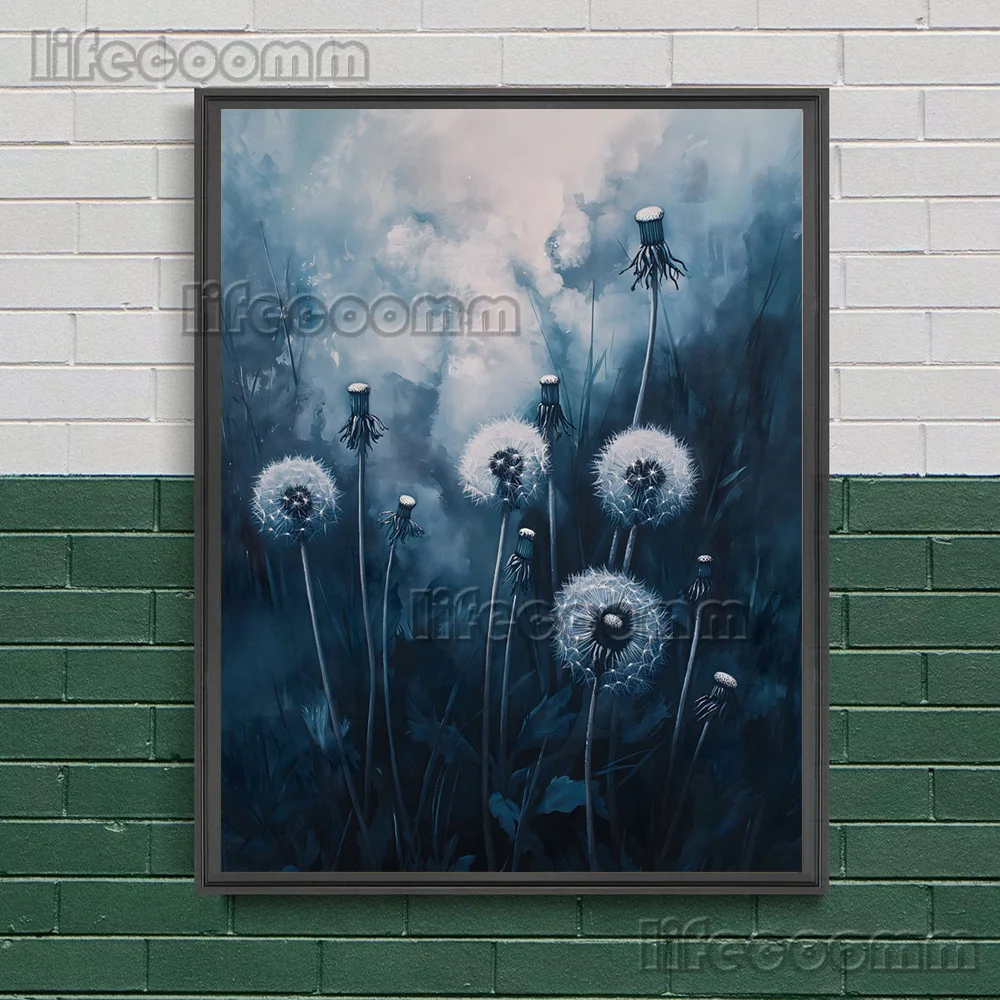 Muted Wildflower Wall Art: Moody Floral Canvas Painting