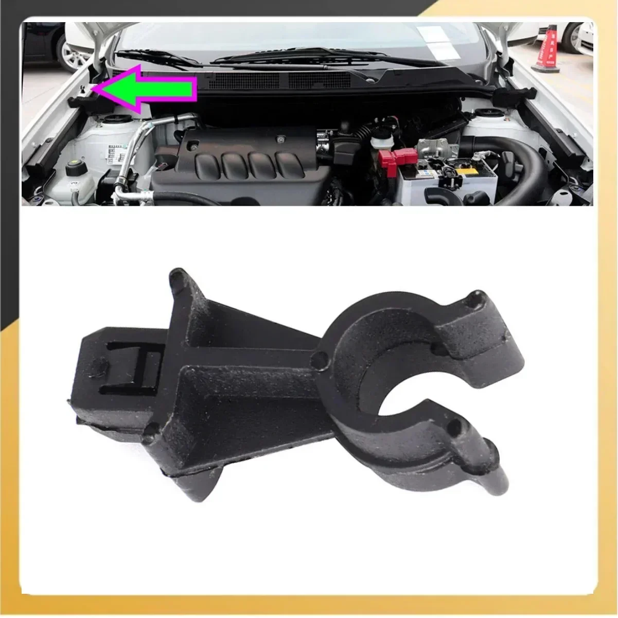 Kit 4 Boucles De Support De Capot Moteur Pour Nissan - Réf. 657732J000 - Plastique Haute Résistance - Installation Facile