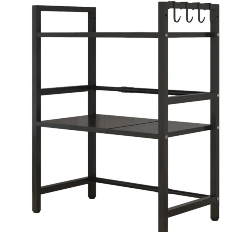 Adjustable Microwave Storage Rack Multi-Functional Kitchen Organizer with Large Capacity for Dishes Utensils and Spices