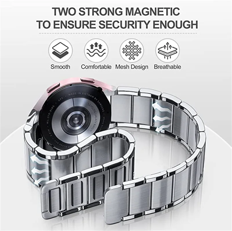 Magnetic Stainless Steel Watch Strap - Adjustable Metal Bracelet