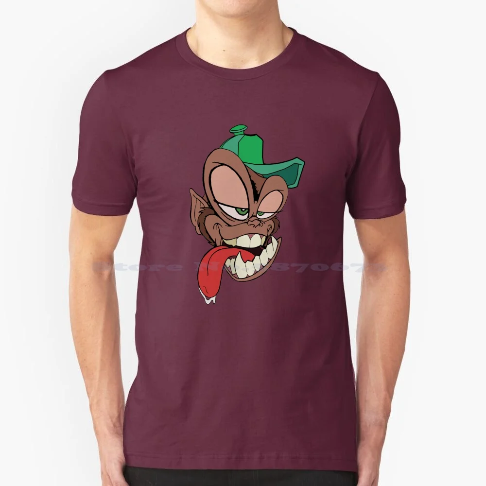 Crazy Monkey T Shirt 100% Cotone Tee Crazy Monkey Touch Herbal Weed Canna Fumé Thug Hiphop Rap Street Cap Denti Cartoon Cool