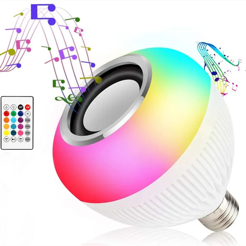 LED Wireless Bluetooth Music Bulb RGB Color Changing Colorful Home Decor Party Atmosphere Light Accessories Remote Control