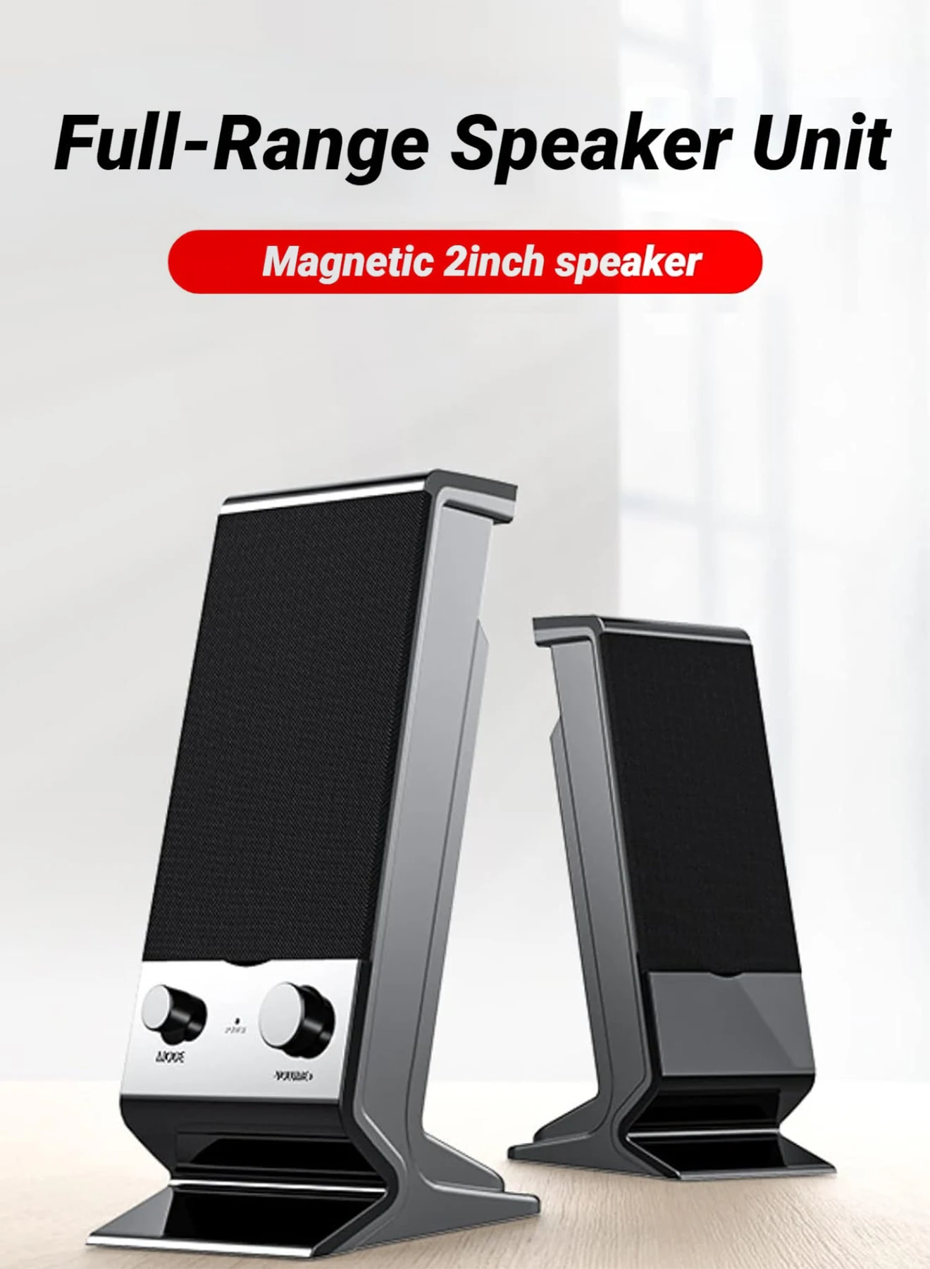 Computer Speaker Compact and Delicate Laptop Speakers with Volume Control and 3.5 Mm Audio Plug, USB-Powered Desktop Speaker 2