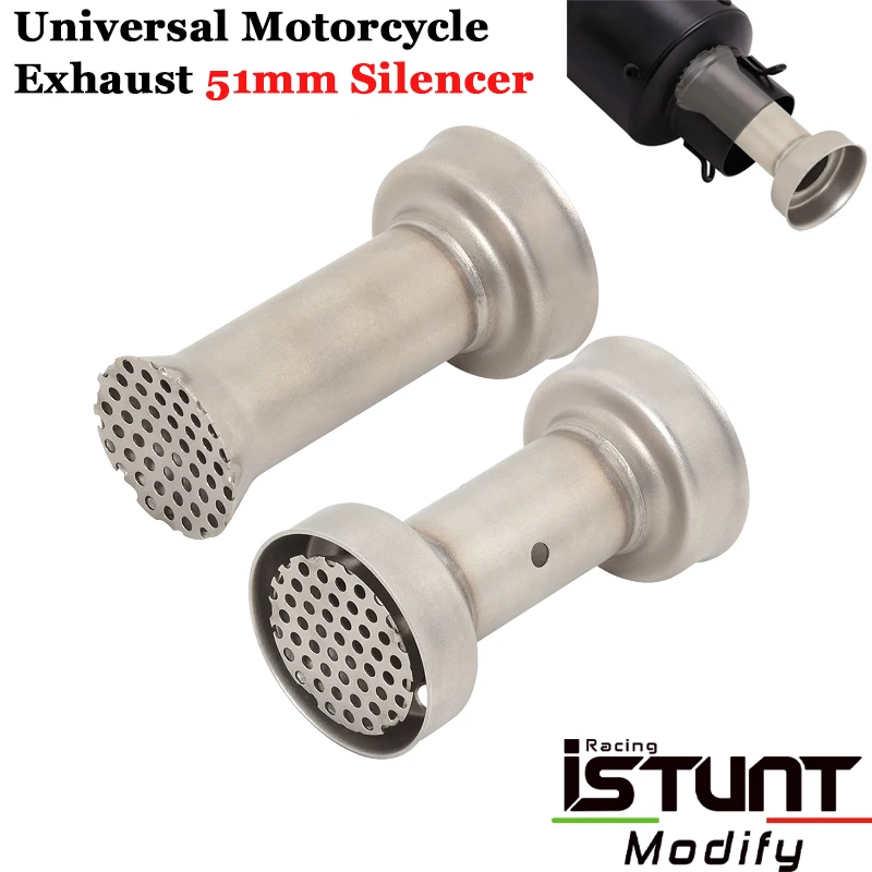 UniversalMotorcycleExhaustEscapeSystem51mmSilencerMeshNoise