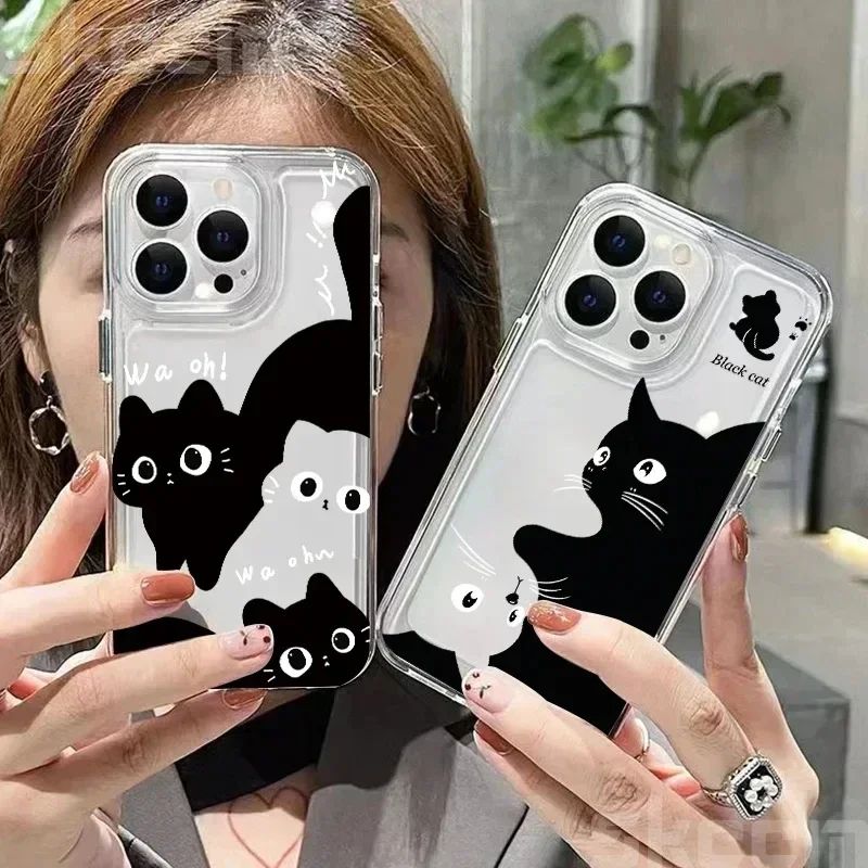 Cute Cartoon Animal Cat Soft Clear Phone Case Cover