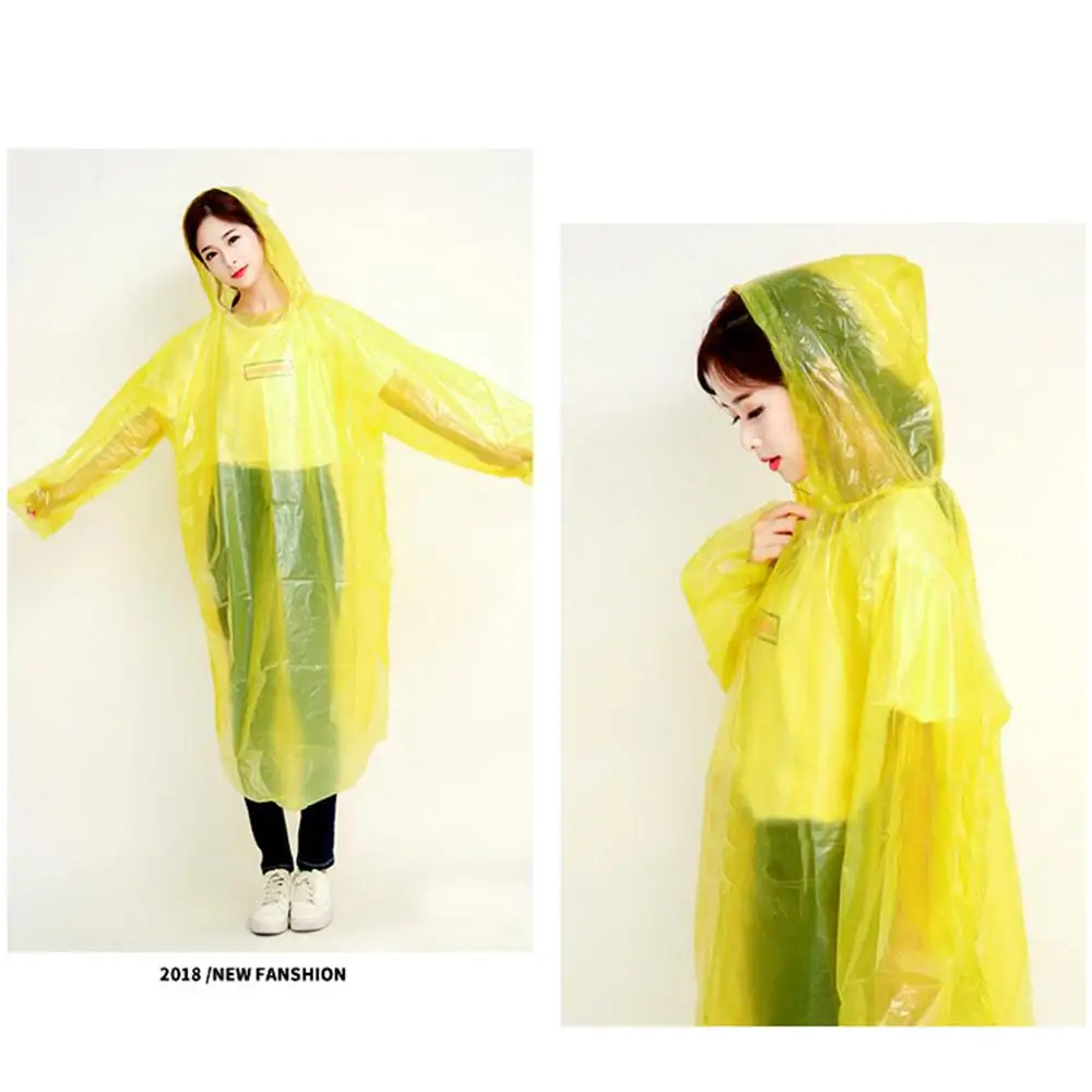 Waterproof Raincoat Convenient Portable Rain Ponchos Ball for Adults Disposable Extra Thick Emergency Waterproof Raincoat Colorful Poncho with Hook