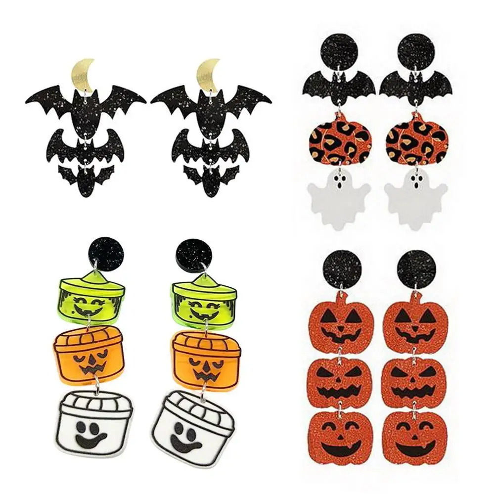 

New Halloween Earrings For Women Mummy Ghost Skeleton Devil Cake Pumpkin Earrings Funny Party Jewelry Gifts