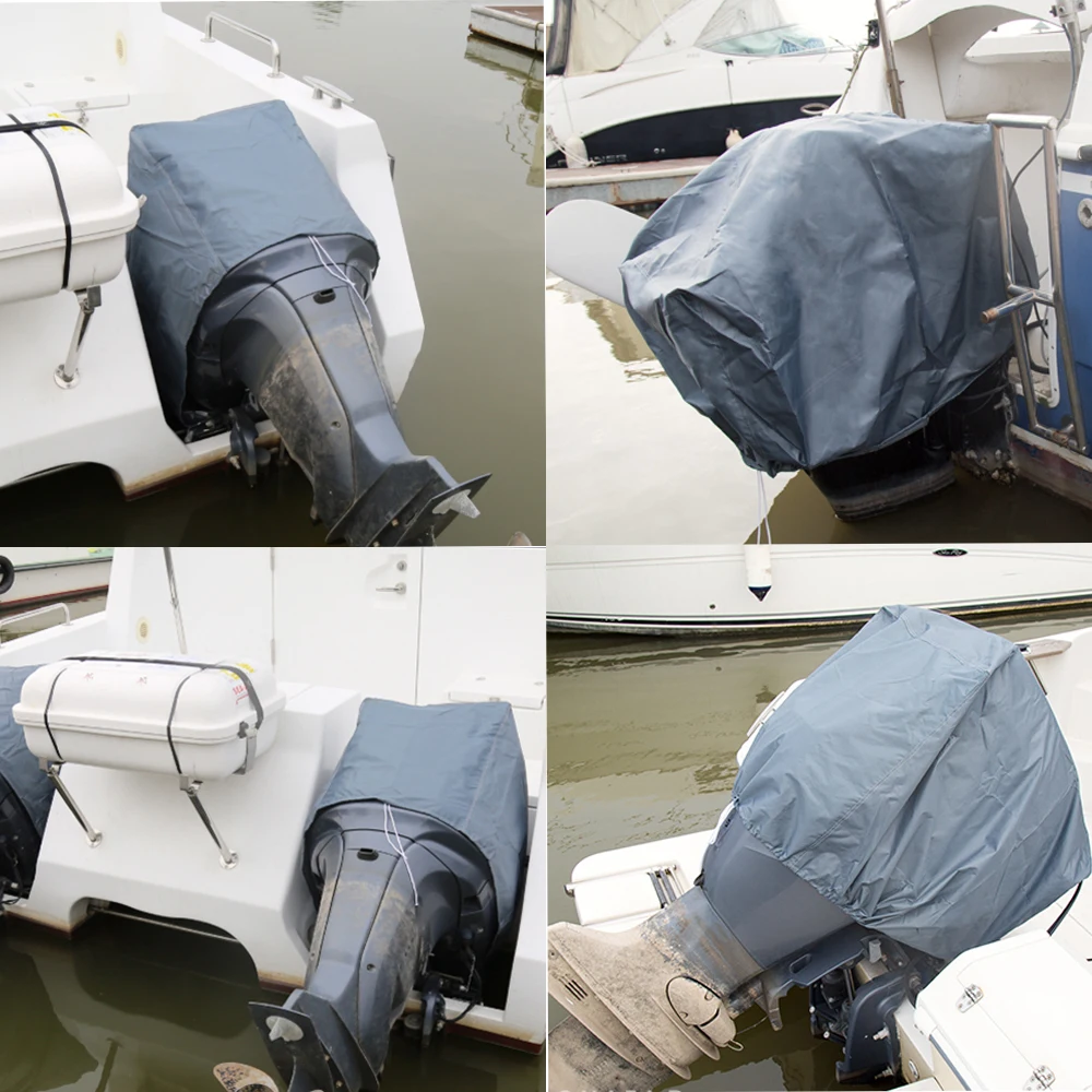 Boat Motor Covers Outboard Motor Cover 210D Heavy Duty Oxford Fabric Waterproof Outboard Engine Covers for 15-250 HP