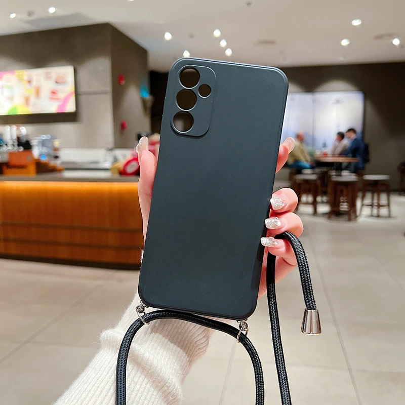 thumbnail image 1 of Funda con correa cruzada para Samsung Galaxy, carcasa trasera de TPU suave de silicona, S24, S23, S22 Ultra, S21, S20 FE, S10, S9, S8 Plus, Note 20, 1 of 4