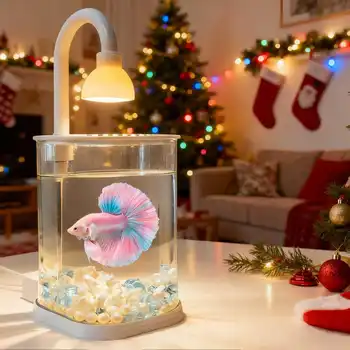 Small Fish Tank Fighting Fish Tank Tabletop Turtle Tank Goldfish Tank With Light Party Christmas Gift Idea For Kids Starter Kit