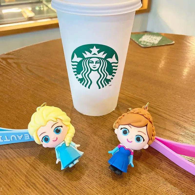 Creative Cartoon Frozen Series Keychain Cute Female Dropper Doll Keychain Ring Car Pendant