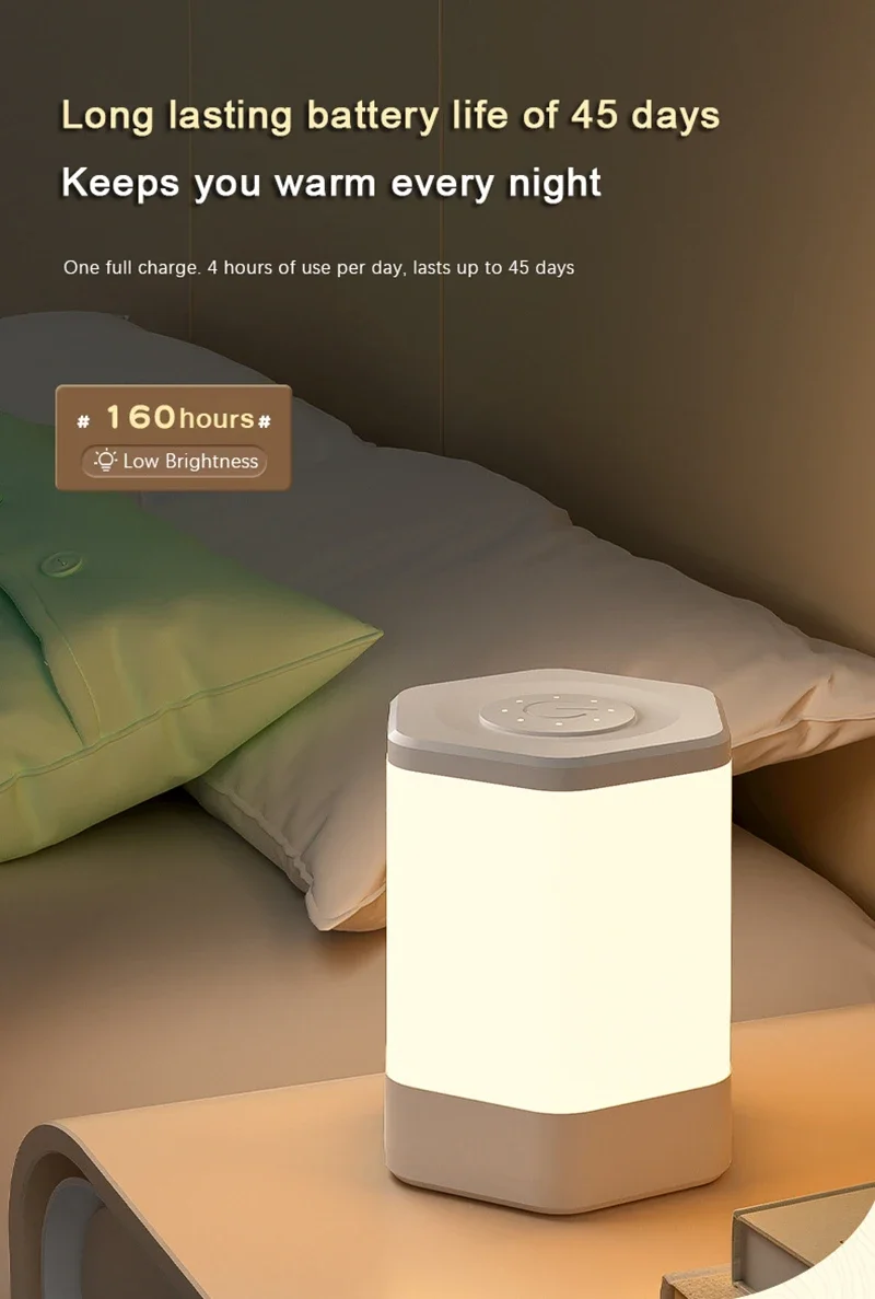Description Picture 4 of itemLED Bedside Night Lights USB Charging Desk Lamp Night Feeding Eye Protection Touch Desk Lamps  Study  Bedroom Lighting  Fixtures