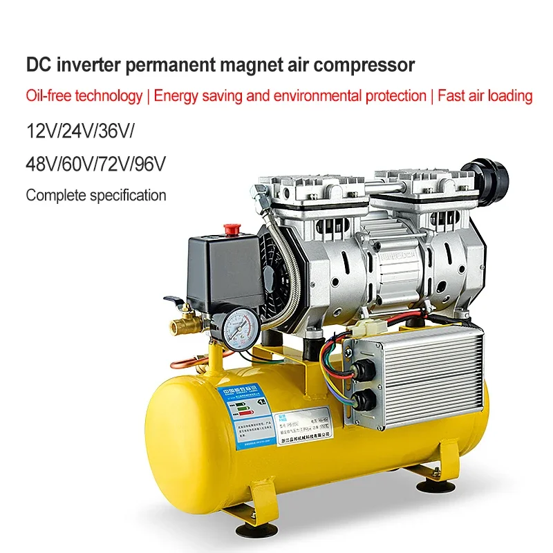 小型高圧空気圧縮機,サイレントオイルフリー,9 l,18 l,30l,12v,24v,48v