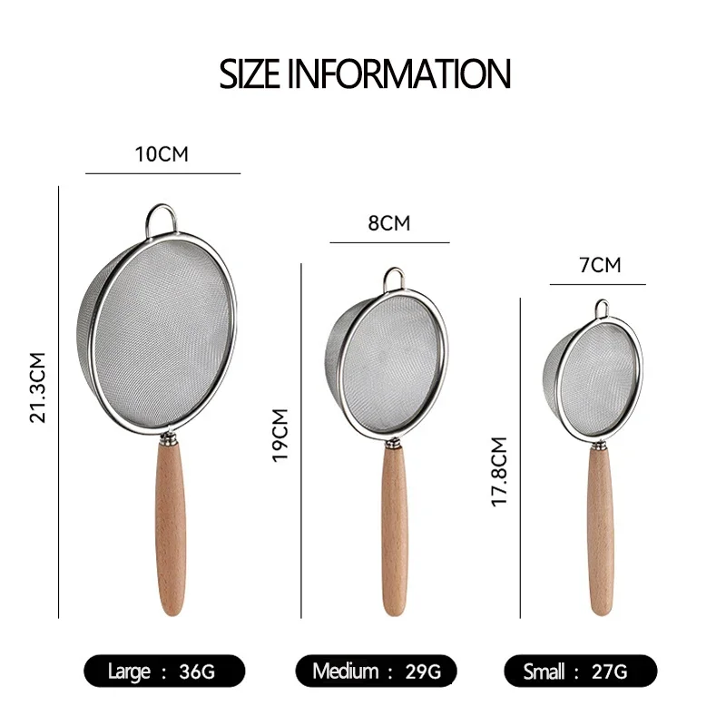 1Pcs Stainless Steel Small Leaky Spoon Soymilk Juice Tea Dregs Strainer Sieve Multi-function Baking Tools Flour Sifter