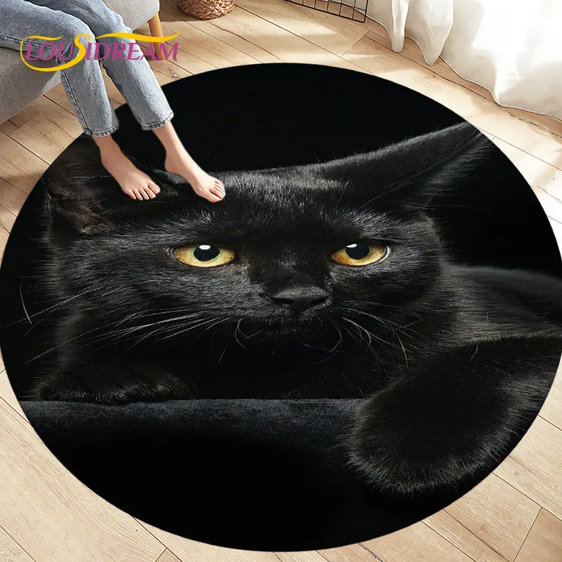 

3D Cartoon Cute Cat Circle Area Rug,Round Carpet Rug for Living Room Bedroom Sofa Decoration,Kid Play Game Non-slip Floor Mat