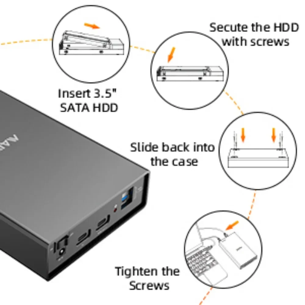 Maiwo-hdd Case para Disco Ssd Caixa Externa Gabinete de Disco Rígido Usb c 3.1 2.5 3.5 Sata para Usb 3.0 - Imagem 3