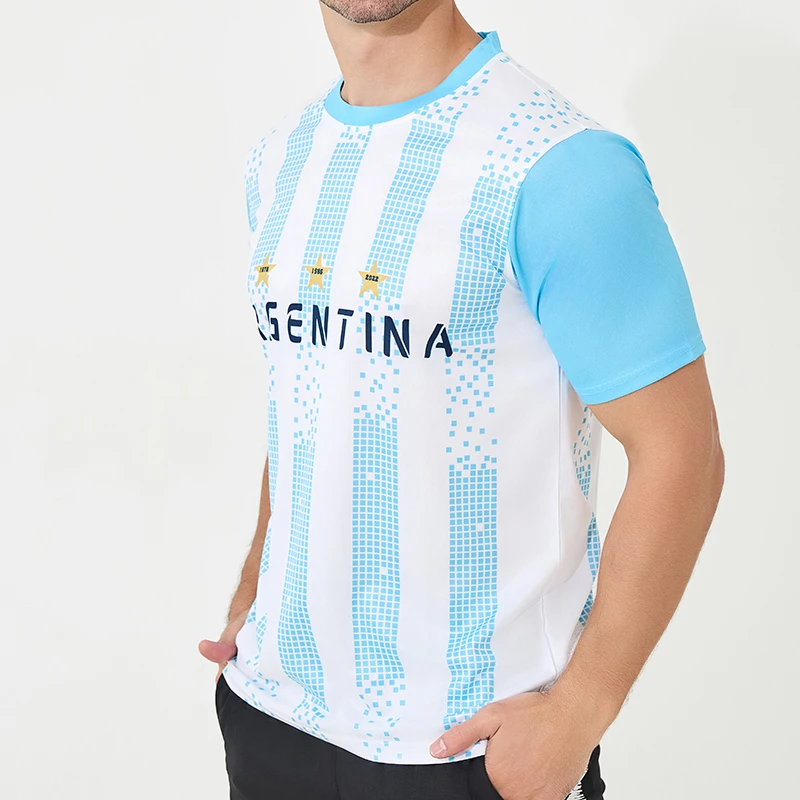 Argentina Soccer Jerseys Men Football Shirt Blue white stripes Tracksuit soccer jersey american football jersey for American Cup