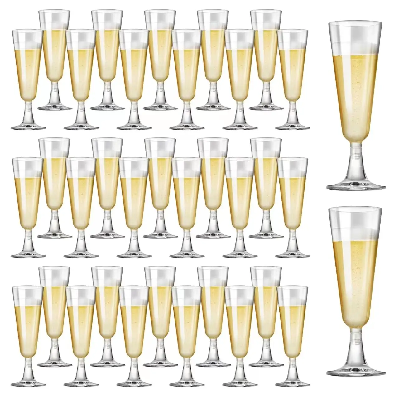 25Pack Plastic Champagne Flutes 5.5 Oz Disposable Champagne Glasses Mimosa Wedding Toasting Glasses Party Cocktail Cups Bulk plastic cups plastic champagne flutes