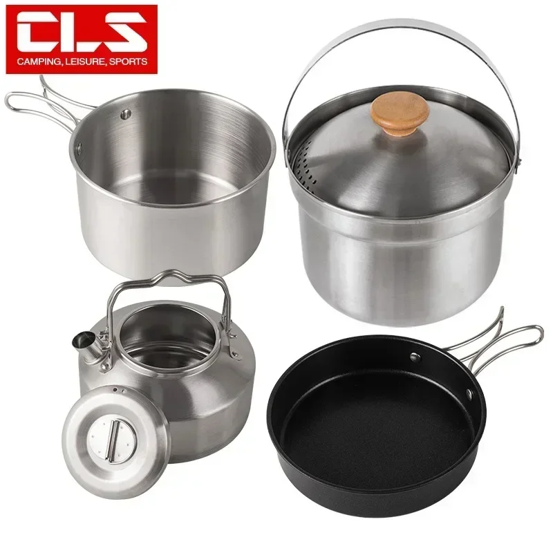 4pcsOutdoor Stainless Steel Pot Set 2