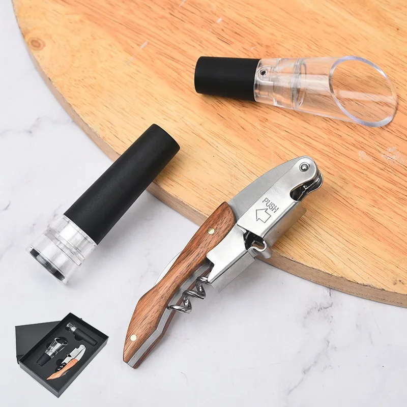 Wood Handle Professional Red Wine Opener Portable Screw Corkscrew Multifunction Wine Bottle Opener Kitchen Tools Beer Openers kitchen tools wine opener multifunctional tool wine corkscrew