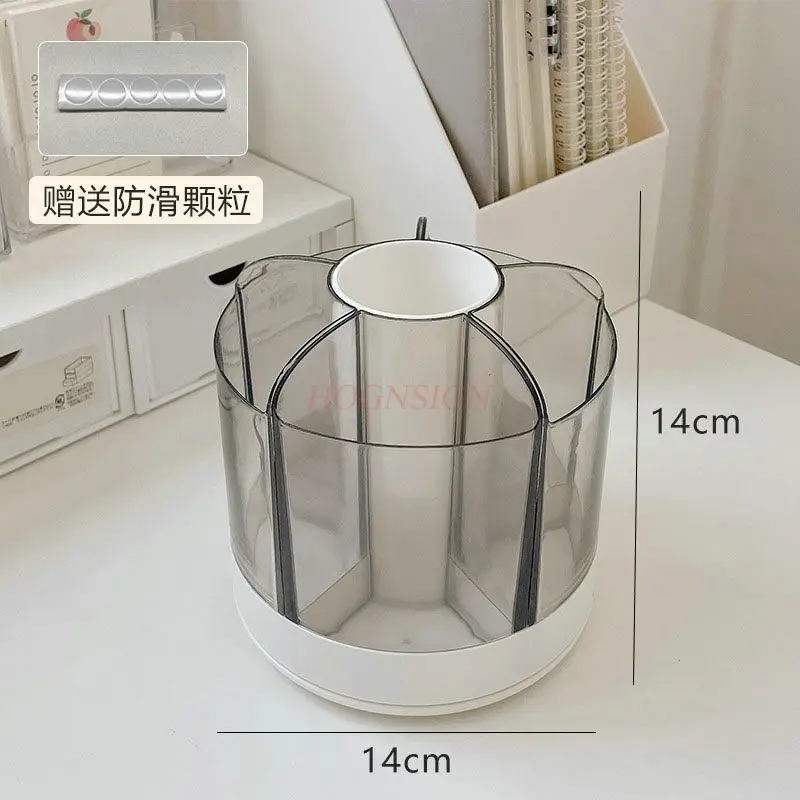 1pcs Rotating makeup brush storage bin, grid desktop eyebrow pencil brush bin, pen holder, dressing table storage box 1
