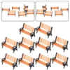 10pcs Model Train HO TT Scale 1:87 Bench Chair Settee Street Park Layout Plastic Craft Home Decor Toy Model Building Tool 3
