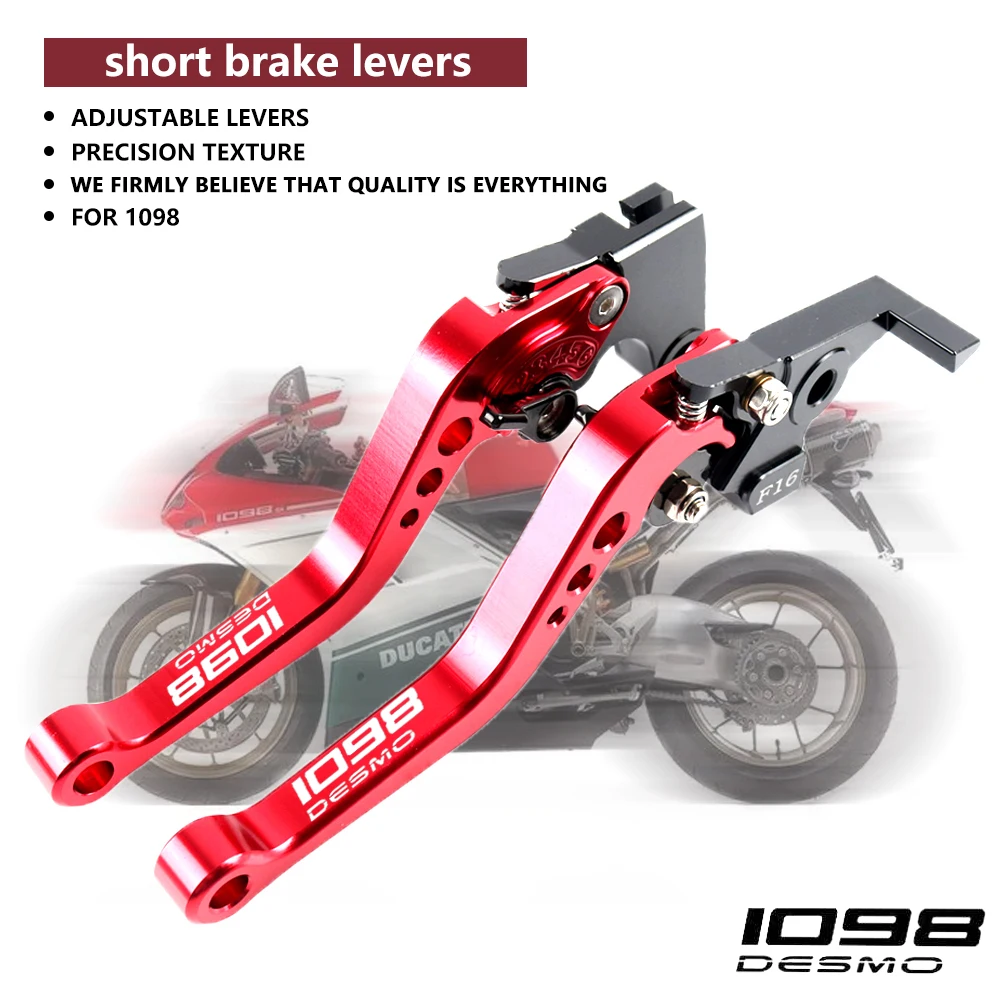 

Для DUCATI 1098 1098S трехцветный 2007 2008 короткий рычаг сцепления тормоза CNC алюминиевые аксессуары для мотоциклов Ручка рычага