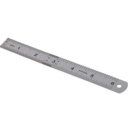 Straight Ruler Double Side Stainless Steel Measuring Straight Ruler Tool  15cm 6 inch Office School Accessories Kids Gifts