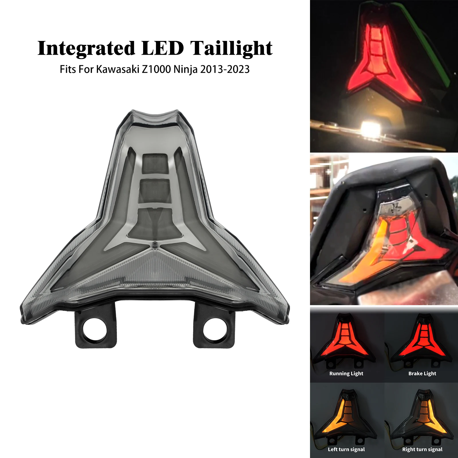 Luz Trasera LED Con Intermitente Integrado Para Kawasaki Ninja 400 2018-2023 – Rojo Y ámbar