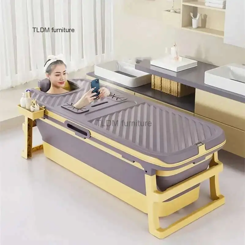 Nordic Plastic Folding Ice Bath Folding Adult Portable Bathtub Household Whole Body Comtable Bathroom Collapsible Bathtub B