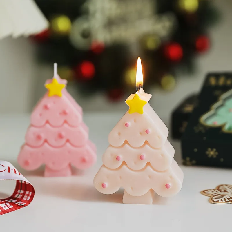 Vela Perfumada Con Forma De Árbol De Navidad – Aromaterapia De Soja Para Decoración Y Relax, Regalo Navideño (Verde, 8.5x6.8 Cm)