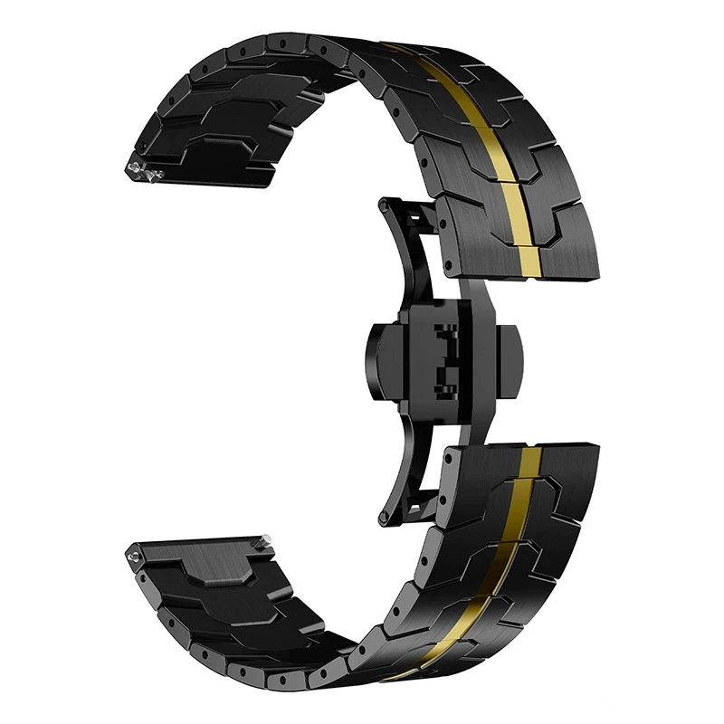 Premium Stainless Steel Watch Band - Elegant Metal Bracelet Strap, 46mm