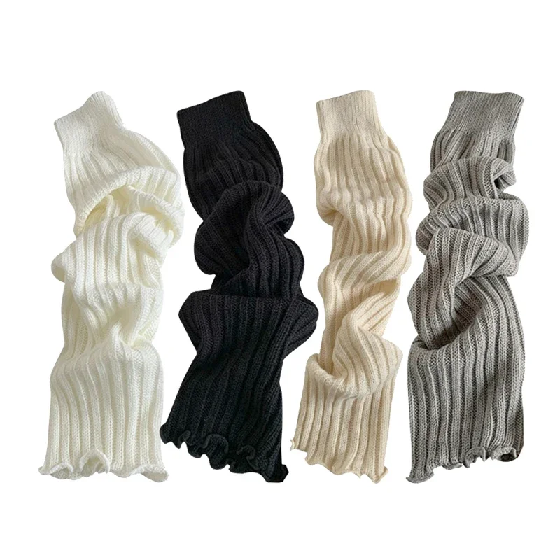 Cute Japanese Lolita JK Leg Warmers Women Ankle Warmer for Girls Gothic Long Socks Y2K Thin Knitted Cosplay Heap Heap Socks
