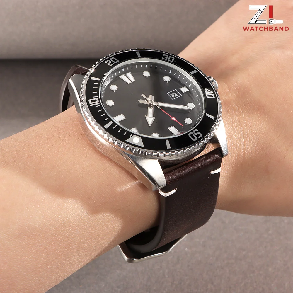 Vintage Retro Oil Wax Leather Watch Strap - Versatile Sizes and Unisex Design