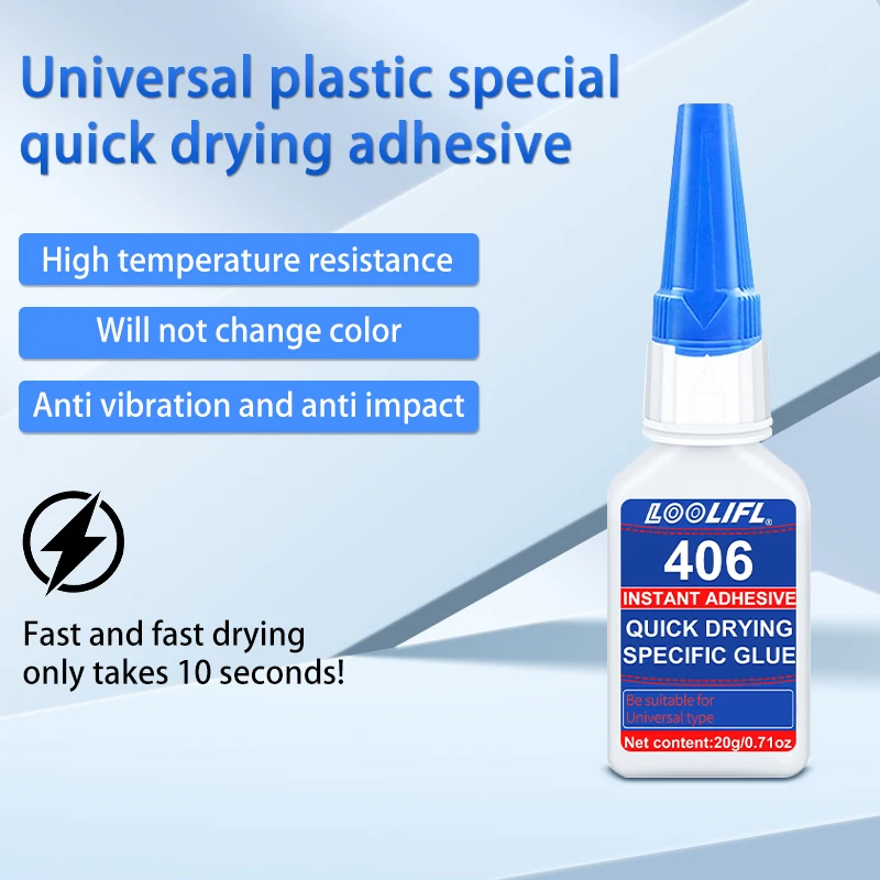 New Super Glue 406 Repairing Glue Instant Adhesive Fast Bonding Ultra-strong Adhesive long-lasting Colorless Adhesive Glue Tool 2