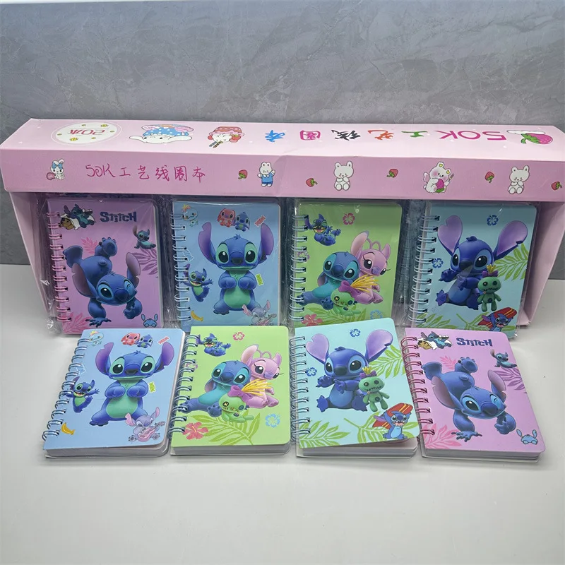 4 Pcs Mixed Disney Stitch Coil Notebook Notebook Cartoon Cute Color Inner Page Mini Notebook 3
