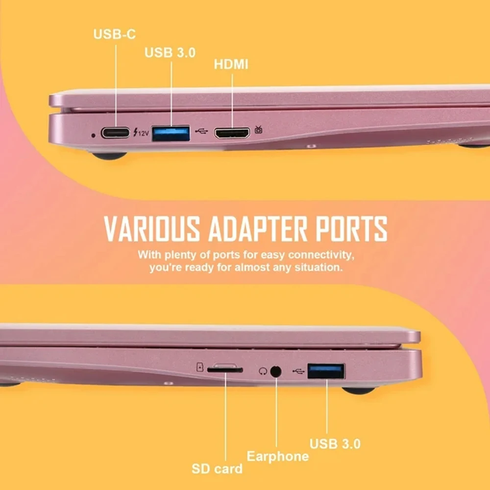New 10.1 inch Notebook Computer Windows 11 Laptop Intel Celeron N4020 Learning Laptop Netbook for Kids Men Women (8GB/128GB) 4