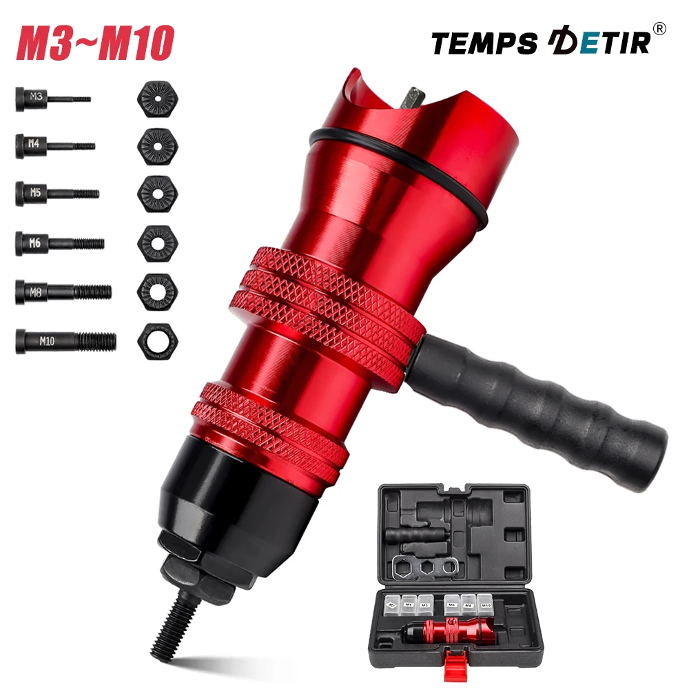Rivet Nut Gun Riveting M3~M8 Rivet Nut Drill Electric Adapter Insertion Tool Suitable Electric Drill Riveter Tools rivet gun,rivet nut tool